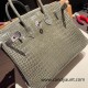 Hermes Birkin25cm porous Crocodile 81/Gris Tourterelle Silver Hardware Full Handmade 002 Hermes Birkin25cm porous Crocodile 81/Gris Tourterelle Silver Hardware Full Handmade 002