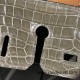 Hermes Birkin25cm porous Crocodile 81/Gris Tourterelle Silver Hardware Full Handmade 002 Hermes Birkin25cm porous Crocodile 81/Gris Tourterelle Silver Hardware Full Handmade 002