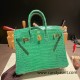 Hermes Birkin25 porous Crocodile 1L/Cactus Gold Hardware Full Handmade 003 Hermes Birkin25 porous Crocodile 1L/Cactus Gold Hardware Full Handmade 003