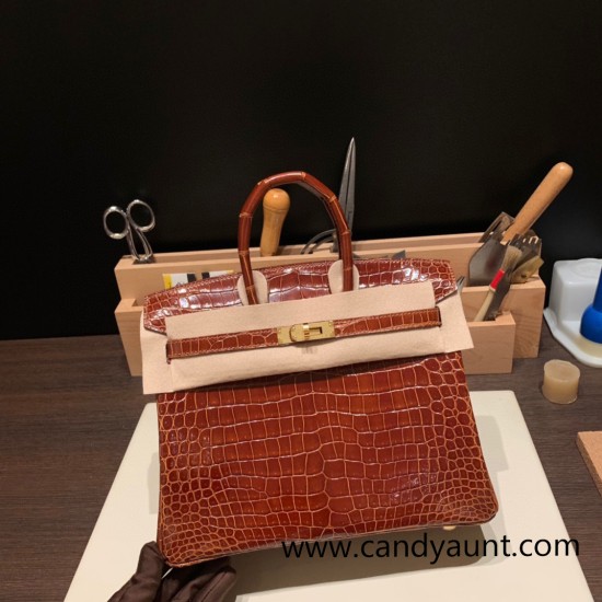 Hermes Birkin25 porous Crocodile 33/miel Gold Hardware Full Handmade 004 Hermes Birkin25 porous Crocodile 33/miel Gold Hardware Full Handmade 004