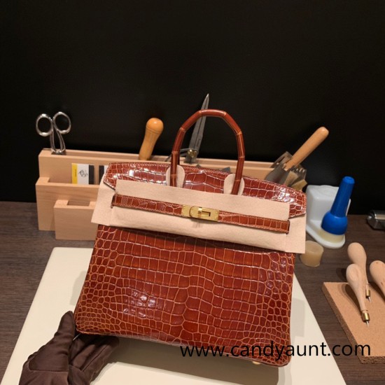 Hermes Birkin25 porous Crocodile 33/miel Gold Hardware Full Handmade 004 Hermes Birkin25 porous Crocodile 33/miel Gold Hardware Full Handmade 004