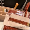 Hermes Birkin25 porous Crocodile 33/miel Gold Hardware Full Handmade 004