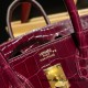 Hermes Birkin25 Crocodile Niloticus Bordeaux Gold Hardware Full Handmade 006 Hermes Birkin25 Crocodile Niloticus Bordeaux Gold Hardware Full Handmade 006