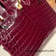 Hermes Birkin25 Crocodile Niloticus Bordeaux Gold Hardware Full Handmade 006 Hermes Birkin25 Crocodile Niloticus Bordeaux Gold Hardware Full Handmade 006