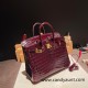 Hermes Birkin25 Crocodile Niloticus Bordeaux Gold Hardware Full Handmade 006 Hermes Birkin25 Crocodile Niloticus Bordeaux Gold Hardware Full Handmade 006