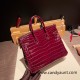 Hermes Birkin25 Crocodile Niloticus Bordeaux Gold Hardware Full Handmade 006 Hermes Birkin25 Crocodile Niloticus Bordeaux Gold Hardware Full Handmade 006
