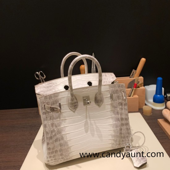 Hermes Birkin25 Crocodile Niloticus Himalaya 01Gold Hardware Full Handmade 008 Hermes Birkin25 Crocodile Niloticus Himalaya 01Gold Hardware Full Handmade 008