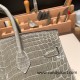 Hermes Birkin25 Crocodile Niloticus 81/Gris Tourterelle Gold Hardware Full Handmade 009 Hermes Birkin25 Crocodile Niloticus 81/Gris Tourterelle Gold Hardware Full Handmade 009