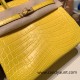 Hermes Birkin25 Crocodile Niloticus M9 / mimosa Gold Hardware Full Handmade 010 Hermes Birkin25 Crocodile Niloticus M9 / mimosa Gold Hardware Full Handmade 010