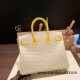 Hermes Birkin25 Crocodile Niloticus 80/Pearl Grey&16 /Taupe Grey Gold Hardware Full Handmade 011 Hermes Birkin25 Crocodile Niloticus 80/Pearl Grey&16 /Taupe Grey Gold Hardware Full Handmade 011