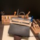 Birkin25 Matte Alligator Crocodile 88/Graphite Silver Hardware Full Handmade 013 Birkin25 Matte Alligator Crocodile 88/Graphite Silver Hardware Full Handmade 013