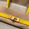 Birkin25 Alligator Crocodile 80/Pearl Grey& M9 mimosa Gold Hardware Full Handmade 015