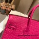 Birkin25 Alligator Crocodile 5R/Rose Shocking Silver Hardware Full Handmade 016 Birkin25 Alligator Crocodile 5R/Rose Shocking Silver Hardware Full Handmade 016