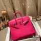 Birkin25 Alligator Crocodile 5R/Rose Shocking Silver Hardware Full Handmade 016 Birkin25 Alligator Crocodile 5R/Rose Shocking Silver Hardware Full Handmade 016