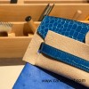 Birkin25 Alligator Crocodile touch Bleu Hydra& Bleu Izmir Silver Hardware Full Handmade 017