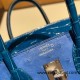 Birkin25 Alligator Crocodile touch Bleu Hydra& Bleu Izmir Silver Hardware Full Handmade 017 Birkin25 Alligator Crocodile touch Bleu Hydra& Bleu Izmir Silver Hardware Full Handmade 017