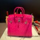 Birkin25 Ostrich& Crocodile 8T Rose Candy& 5J Fuschia Silver Hardware Full Handmade 018 Birkin25 Ostrich& Crocodile 8T Rose Candy& 5J Fuschia Silver Hardware Full Handmade 018