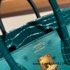 Birkin25 Ostrich Z6/Malachite& 6Q Vert Emeraude Gold Hardware Full Handmade 019