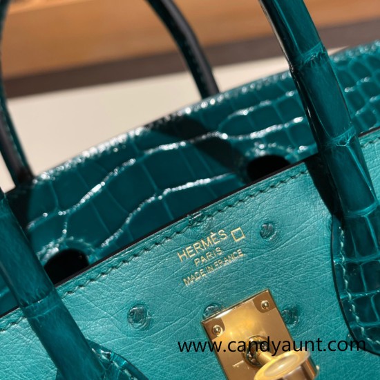 Birkin25 Ostrich Z6/Malachite& 6Q Vert Emeraude Gold Hardware Full Handmade 019 Birkin25 Ostrich Z6/Malachite& 6Q Vert Emeraude Gold Hardware Full Handmade 019