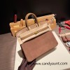 25cm birkin Chamois 18 /Étoupe Grey Gold Hardware Full Handmade 021