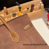 25cm birkin Chamois 18 /Étoupe Grey Gold Hardware Full Handmade 021