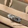 25cm birkin Chamois 18/Étoupe Grey Silver Hardware Full Handmade 023
