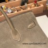 25cm birkin Chamois 18/Étoupe Grey Silver Hardware Full Handmade 023