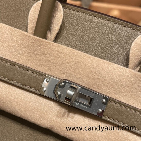 25cm birkin Chamois 18/Étoupe Grey Silver Hardware Full Handmade 024 25cm birkin Chamois 18/Étoupe Grey Silver Hardware Full Handmade 024