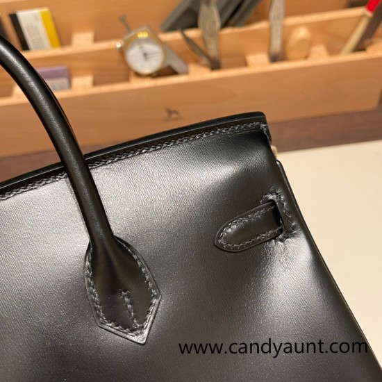 25cm birkin box So black Silver Hardware Full Handmade 025 25cm birkin box So black Silver Hardware Full Handmade 025