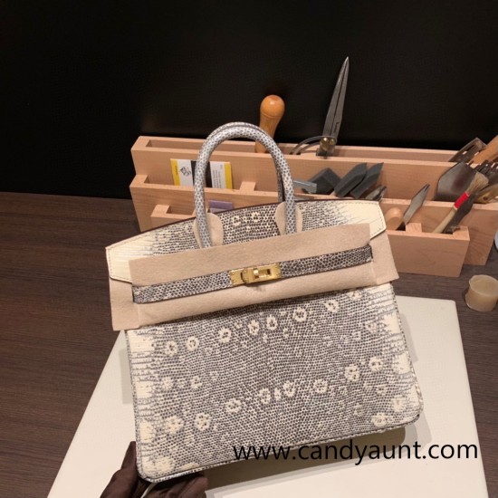 Hermes Birkin 25cm Lizard 1B/ Ombre Gold Hardware Full Handmade 027 Hermes Birkin 25cm Lizard 1B/ Ombre Gold Hardware Full Handmade 027