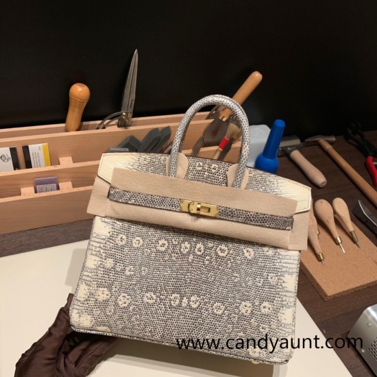 Hermes Birkin 25cm Lizard 1B/ Ombre Gold Hardware Full Handmade 027 Hermes Birkin 25cm Lizard 1B/ Ombre Gold Hardware Full Handmade 027