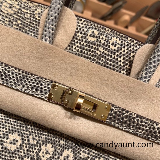 Hermes Birkin 25cm Lizard 1B/ Ombre Gold Hardware Full Handmade 027 Hermes Birkin 25cm Lizard 1B/ Ombre Gold Hardware Full Handmade 027