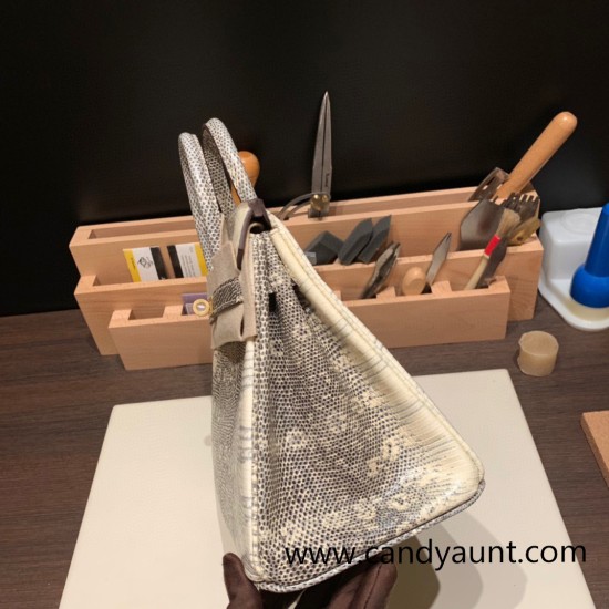 Hermes Birkin 25cm Lizard 1B/ Ombre Gold Hardware Full Handmade 027 Hermes Birkin 25cm Lizard 1B/ Ombre Gold Hardware Full Handmade 027