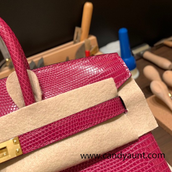 Hermes Birkin 25cm Lizard K5/Tosca Gold Hardware Full Handmade 035 Hermes Birkin 25cm Lizard K5/Tosca Gold Hardware Full Handmade 035