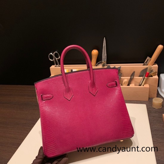Hermes Birkin 25cm Lizard K5/Tosca Gold Hardware Full Handmade 035 Hermes Birkin 25cm Lizard K5/Tosca Gold Hardware Full Handmade 035