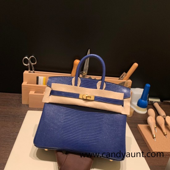 Hermes Birkin 25cm Lizard M3 /Blue Encre Gold Hardware Full Handmade 037 Hermes Birkin 25cm Lizard M3 /Blue Encre Gold Hardware Full Handmade 037