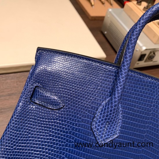 Hermes Birkin 25cm Lizard M3 /Blue Encre Gold Hardware Full Handmade 037 Hermes Birkin 25cm Lizard M3 /Blue Encre Gold Hardware Full Handmade 037