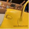 Hermes Birkin 25cm Lizard 9L/CANARI Gold Hardware Full Handmade 039