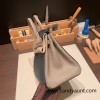 Hermes Birkin 25cm Epsom 2Z /Blue nuit & 81 /Gris Tourterelle Silver Hardware Full Handmade 040