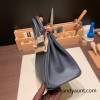 Hermes Birkin 25cm Epsom76/Blue Indigo Gold Hardware Full Handmade 041