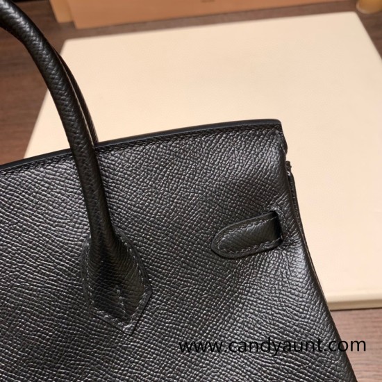 Hermes Birkin 25cm Epsom 89/ Black Silver Hardware Full Handmade 043 Hermes Birkin 25cm Epsom 89/ Black Silver Hardware Full Handmade 043