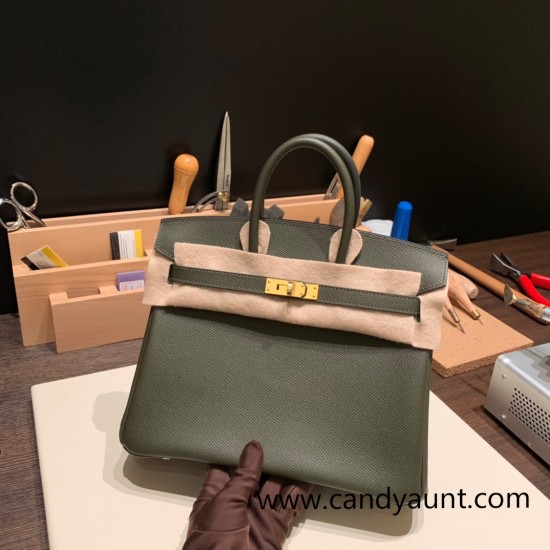 Hermes Birkin 25cm Epsom C6 /Vert Gris Gold Hardware Full Handmade 045 Hermes Birkin 25cm Epsom C6 /Vert Gris Gold Hardware Full Handmade 045