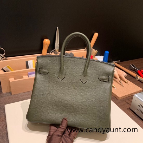 Hermes Birkin 25cm Epsom C6 /Vert Gris Gold Hardware Full Handmade 045 Hermes Birkin 25cm Epsom C6 /Vert Gris Gold Hardware Full Handmade 045
