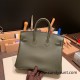 Hermes Birkin 25cm Epsom C6 /Vert Gris Gold Hardware Full Handmade 045 Hermes Birkin 25cm Epsom C6 /Vert Gris Gold Hardware Full Handmade 045