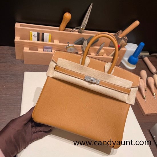 Hermes Birkin 25cm Epsom 37 /Gold Silver Hardware Full Handmade 048 Hermes Birkin 25cm Epsom 37 /Gold Silver Hardware Full Handmade 048