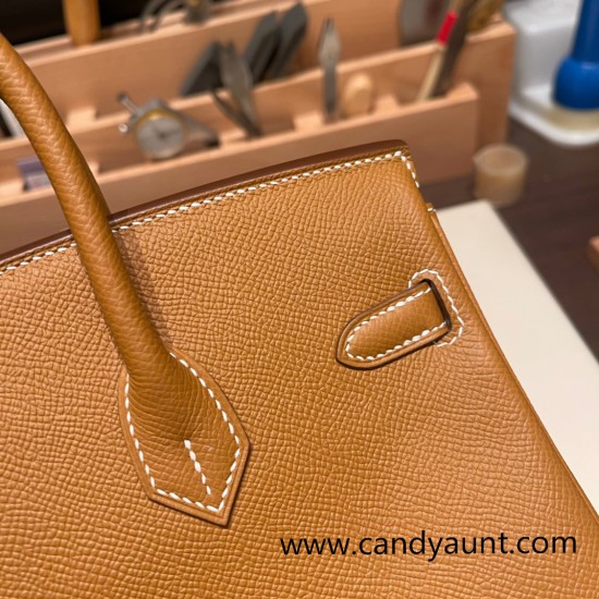 Hermes Birkin 25cm Epsom 37 /Gold Silver Hardware Full Handmade 048 Hermes Birkin 25cm Epsom 37 /Gold Silver Hardware Full Handmade 048