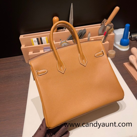 Hermes Birkin 25cm Epsom 37 /Gold Silver Hardware Full Handmade 048 Hermes Birkin 25cm Epsom 37 /Gold Silver Hardware Full Handmade 048