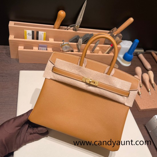 Hermes Birkin 25cm Epsom 37 /Gold Gold Hardware Full Handmade 049 Hermes Birkin 25cm Epsom 37 /Gold Gold Hardware Full Handmade 049