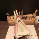 Hermes Birkin 25cm Epsom 5P/ Pink & 10/ Craie Gold Hardware Full Handmade 052 Hermes Birkin 25cm Epsom 5P/ Pink & 10/ Craie Gold Hardware Full Handmade 052
