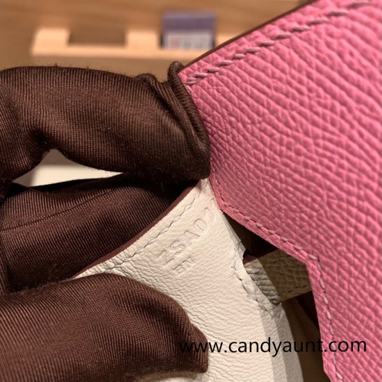 Hermes Birkin 25cm Epsom 5P/ Pink & 10/ Craie Gold Hardware Full Handmade 052 Hermes Birkin 25cm Epsom 5P/ Pink & 10/ Craie Gold Hardware Full Handmade 052